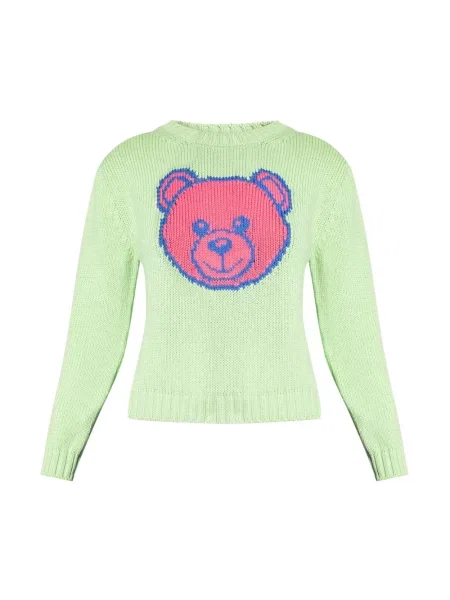 Sweter Moschino z okrągłym dekoltem zielony