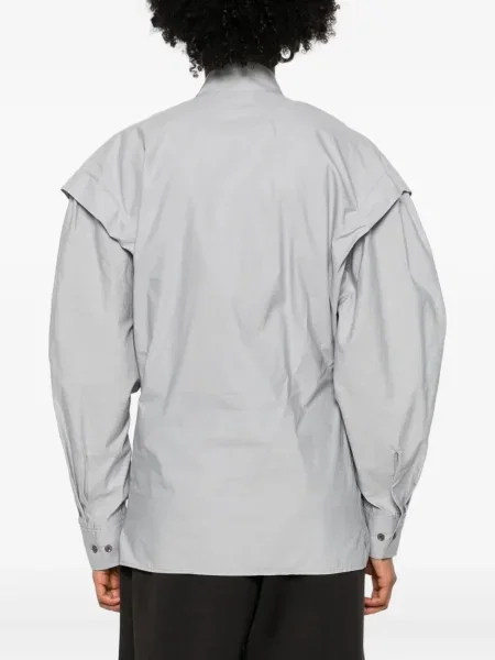 Top Lemaire cu decolteu în V albastru