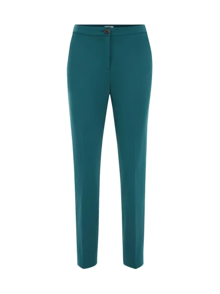WE Fashion Pantaloni cu dungă jad verde