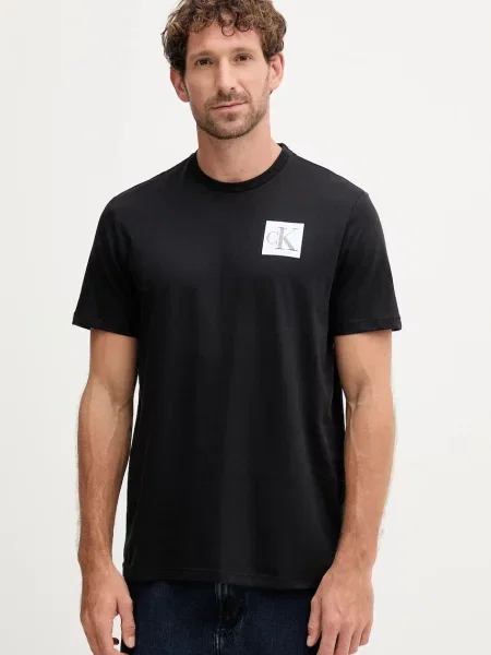 Тениска Calvin Klein Jeans с принт черно
