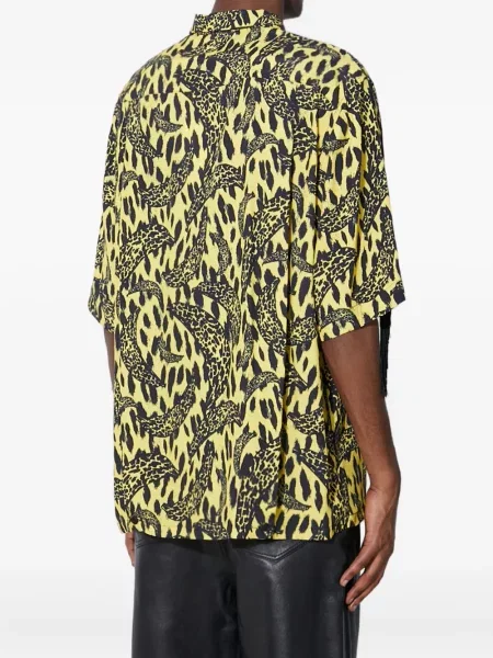 Риза Fiorucci с ресни с леопардов принт жълто