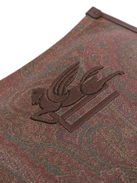 Geantă plic Etro cu imagine cu model paisley maro