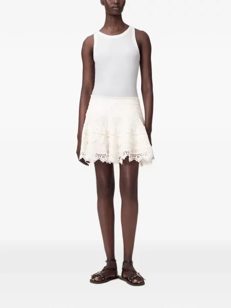 Fusta mini Allsaints în linie A alb