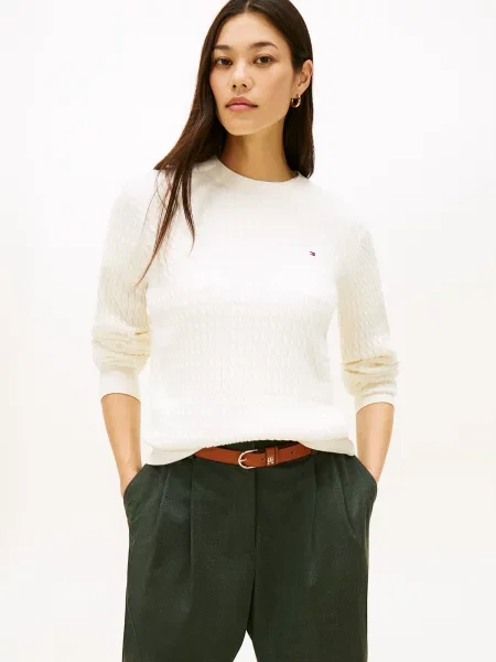 TOMMY HILFIGER Sveter prírodná biela