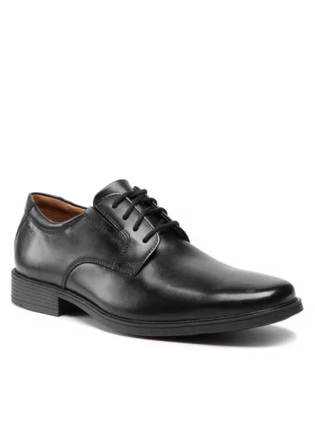 Туфлі Clarks Tilden Plain Black Leather чорні