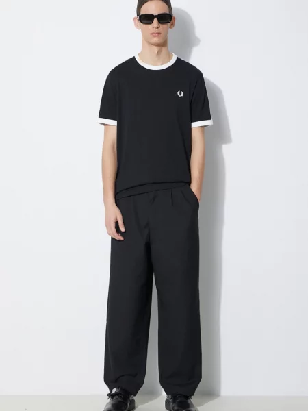 Μπλουζάκι FRED PERRY Taped Ringer T-shirt Black XL μαύρο
