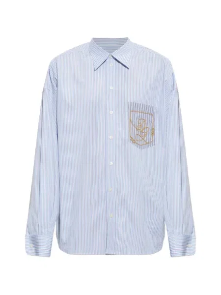 Cămașă Dolce & Gabbana cu dungi din poplin albastru