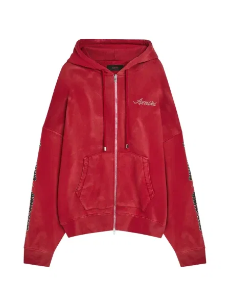 Суичър с качулка Amiri с шипове червено