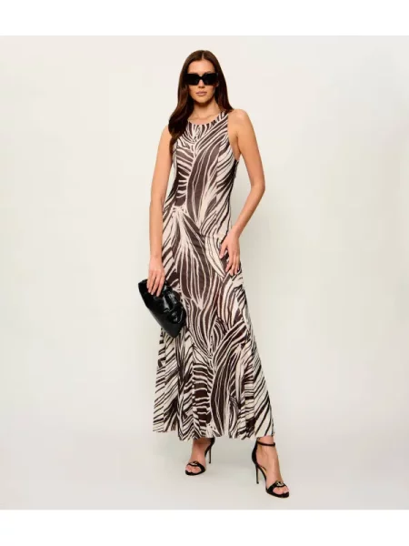 GUESS Rochie SERAFINA / alb natural maro
