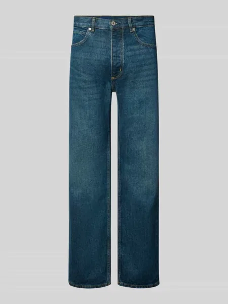 Jeansy o kroju straight fit z mieszanki bawełny model Jonah' Hugo Blue niebieskie