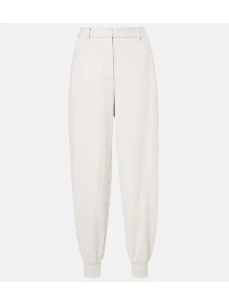Spodnie dresowe Brunello Cucinelli z dżerseju białe