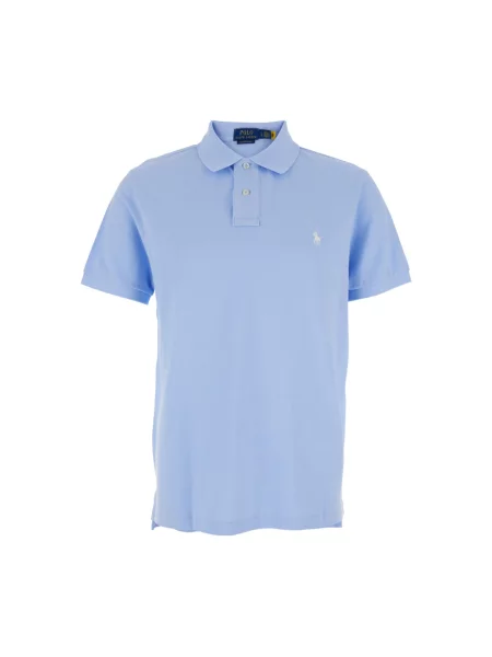 Koszulka polo o kroju slim fit z czystej bawełny Polo Ralph Lauren niebieska