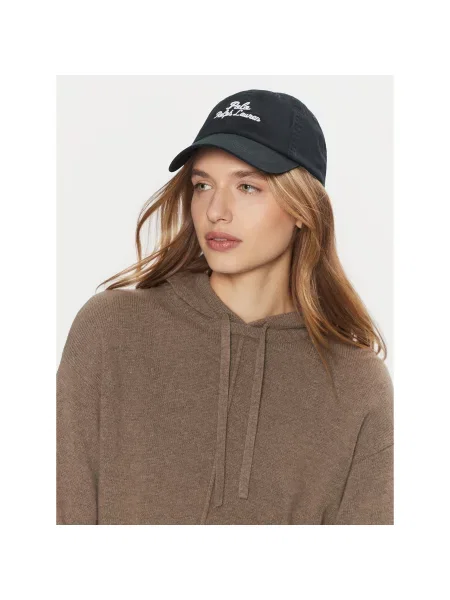 Kapa sa šiltom Polo Ralph Lauren crna s aplikacijom bijela
