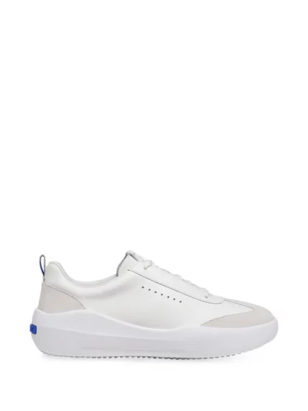 Sneakerși Geox din piele de căprioară alb