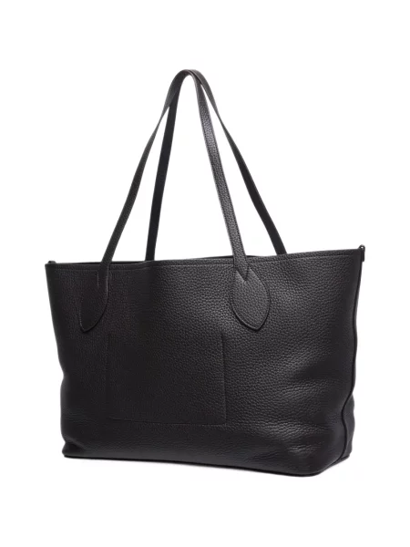 Bőr shopper táska Mulberry autogrammal barna