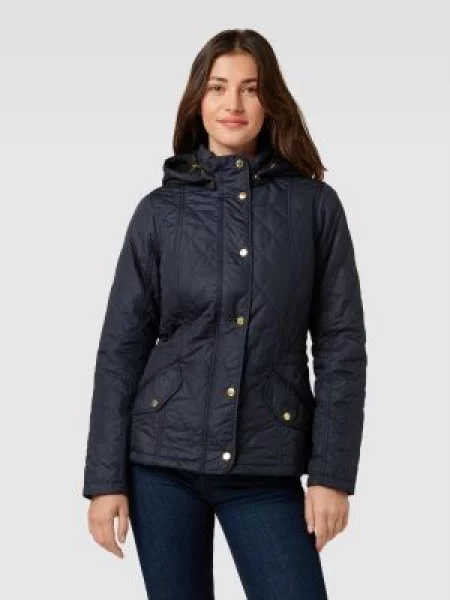 Kurtka pikowana z odpinanym kapturem model ‘MILLFIRE’ Barbour granatowa