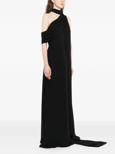 Maxi rochie maxi Elie Saab de mătase de costum negru