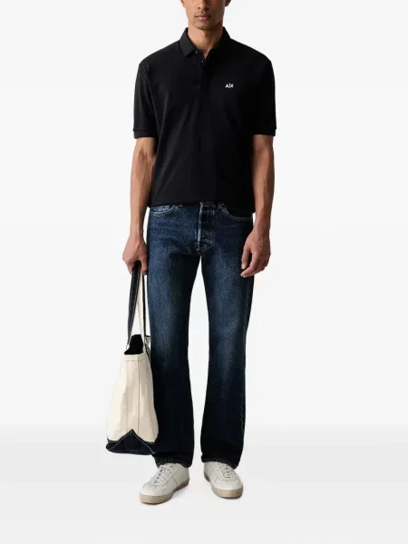 Polo Armani Exchange με σχέδιο μαύρο