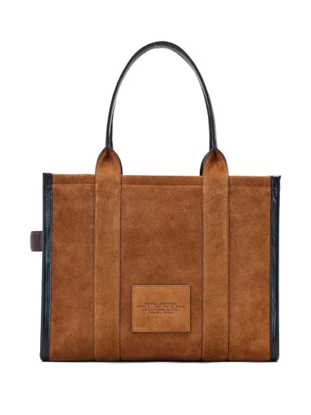 Geantă Marc Jacobs din piele de căprioară maro