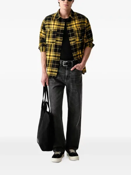 Kockás farmering Karl Lagerfeld Jeans sárga