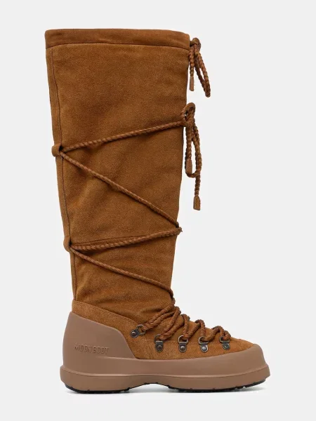 Moon Boot śniegowce zamszowe MB LUNA BOOT EXTRA SUEDE brązowy