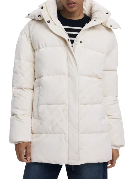 Płaszcz Desigual Padded Cadera Flock Coat White XS biały