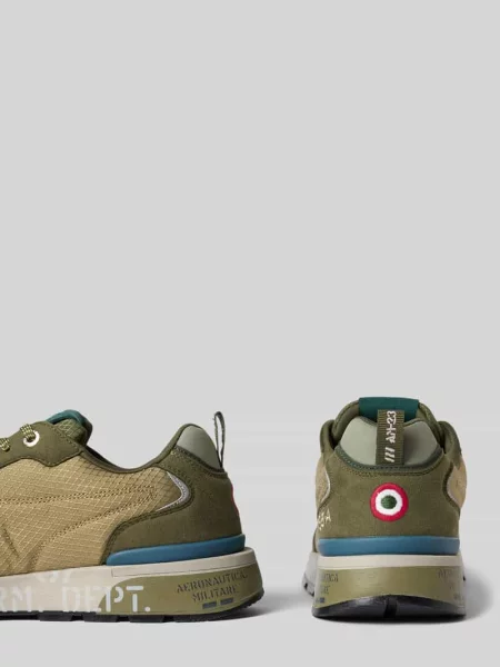 Sneakersy z wyhaftowanym logo model Napoli' Aeronautica Militare zielone