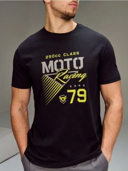 Sinsay koszulka z krótkim rękawem czarny