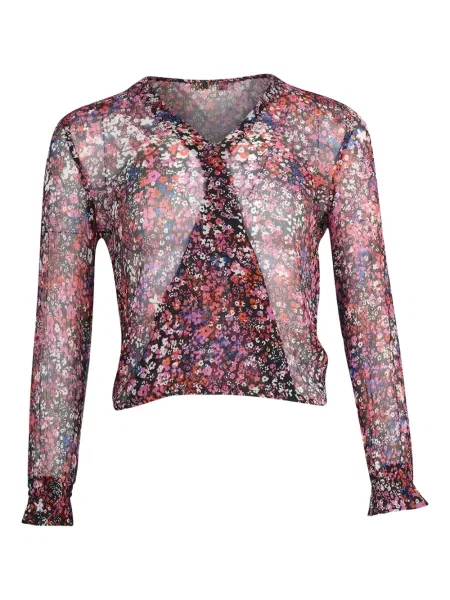 Top Maje cu model floral cu imagine roz