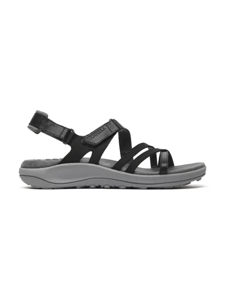 Merrell sandale cu călcâiul deschis pentru femei din piele HARBOR BACKSTRAP negru