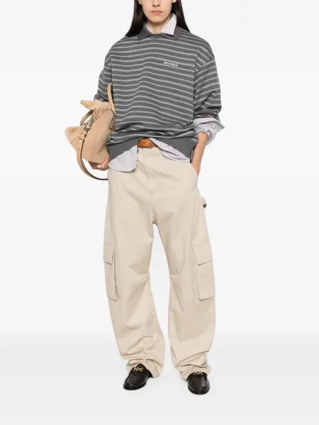 Gulerat tricou polo Miu Miu gri