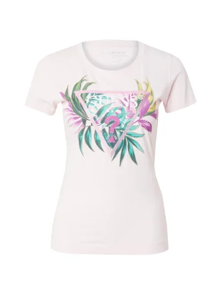 Guess Tricou Roz galben