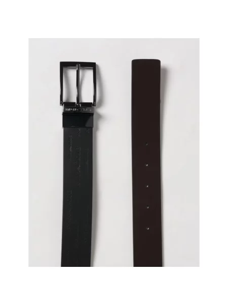 Pasek Emporio Armani skórzany dwustronny czarny