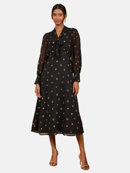 Love & roses Rochie auriu negru