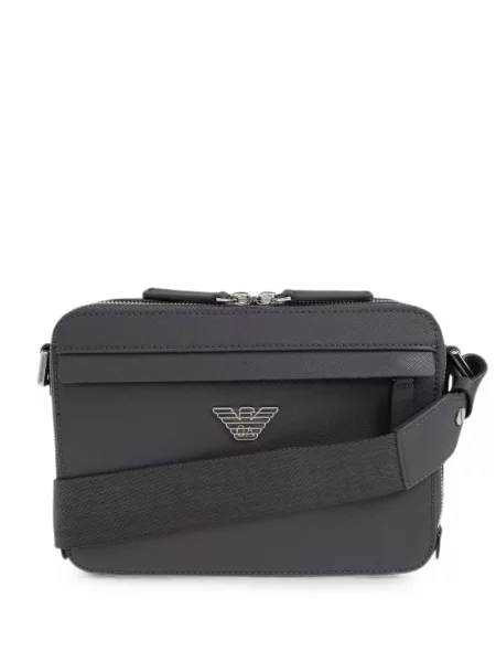 Geantă crossbody Emporio Armani cu aplicații gri