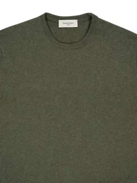 Кашмирен пуловер Piacenza Cashmere с кръгло деколте зелено