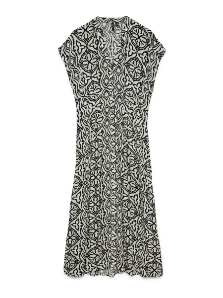 VERO MODA Rochie tip bluză VMMENNY bej / negru alb
