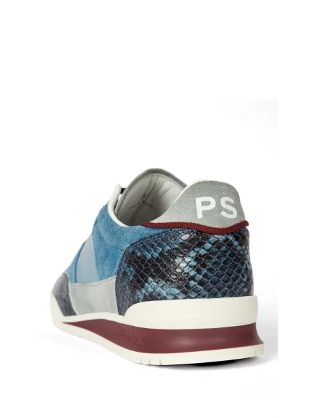 Sneakerși Paul Smith cu model piele de șarpe albastru