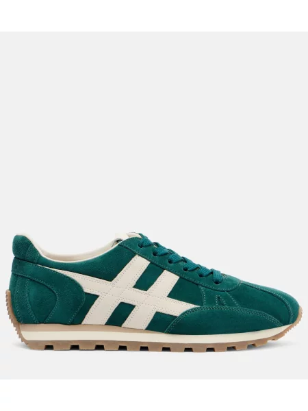 Sneakerși Hogan din piele de căprioară verde