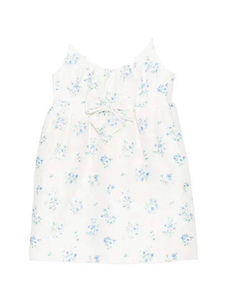 Rochie mini Shushu/tong cu model floral cu imagine alb