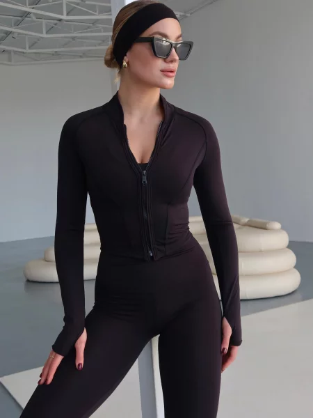 Asalart Кофта спортивна Мікрофібра чорний