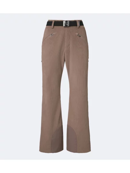 Cu centură pantaloni de schi Bogner de catifea cord bej