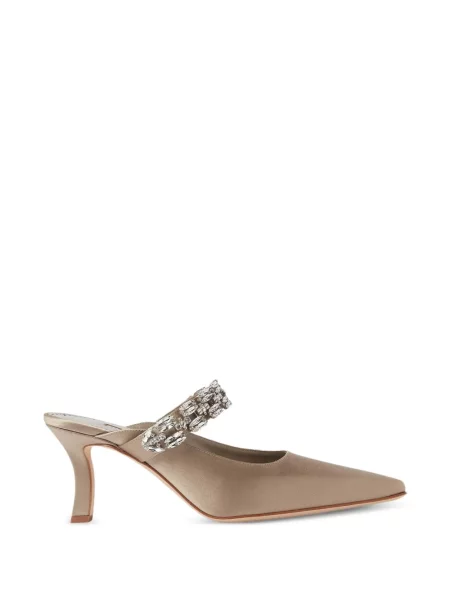 Papuci tip mules Manolo Blahnik de cristal