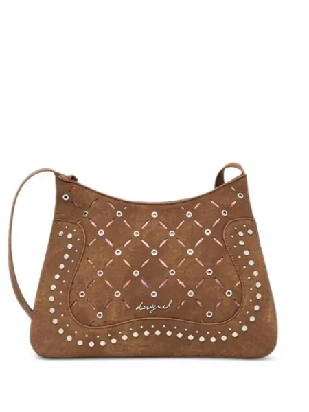 Geanta crossbody Desigual cu tepi maro