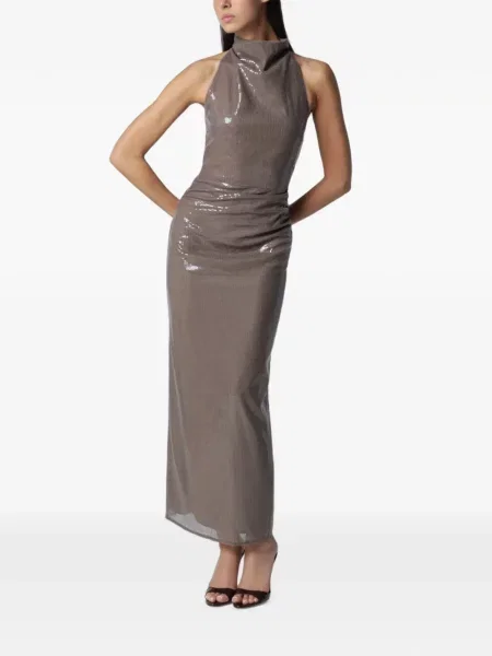 Rochie maxi Rotate Birger Christensen cu paiete maro