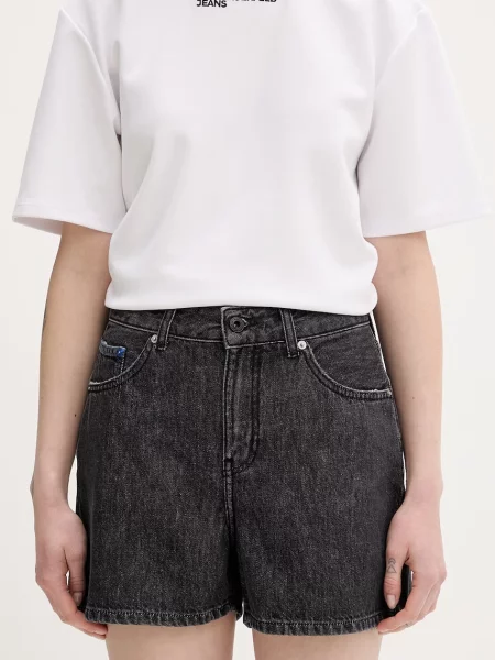 Karl Lagerfeld Jeans pantaloni scurți pentru femei din negru