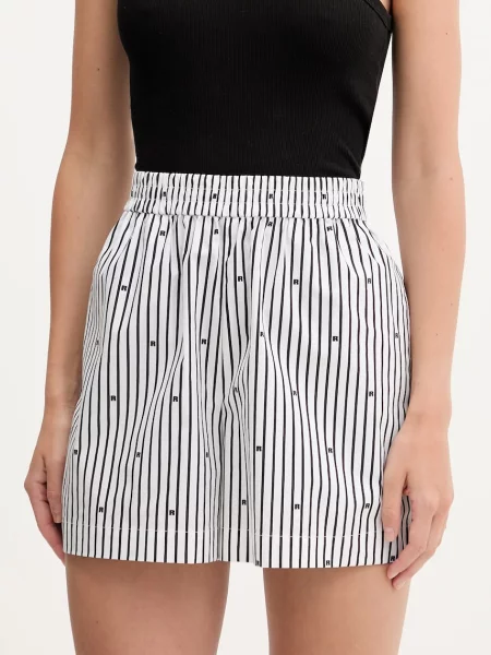 Rotate pantaloni scurți din cu imprimeu high waist negru