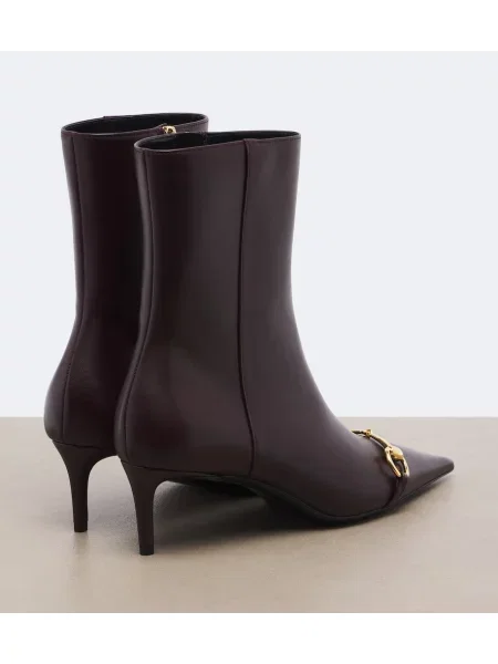 Kožené členkové čižmy Gucci