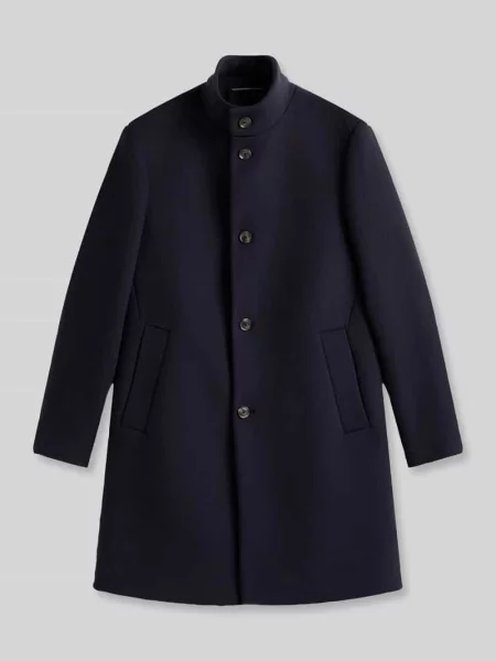 Tommy Hilfiger Płaszcz Wełniany blau granatowy