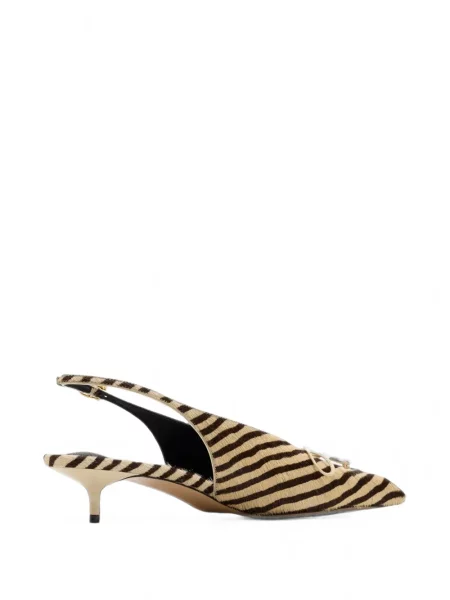 Pantofi cu toc Jacquemus cu funde cu model zebră